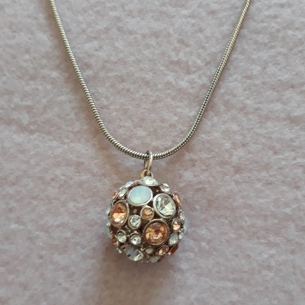 Guess Fireball Peach Crystal Pendant Necklace